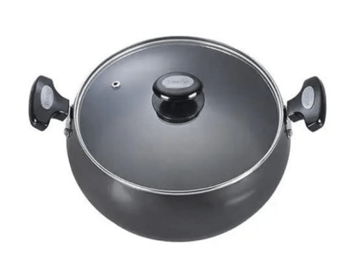 Prestige Hard Anodised Cookware Lifetime Induction Base Sauce Pan, 20cm, Black, Aluminium